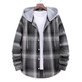Herren Flanellhemdjacke mit Hood und modernem Karomuster