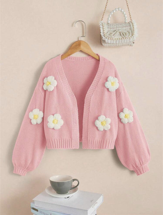 Damen Kurzjacke mit verspielten Blumenapplikationen R&B