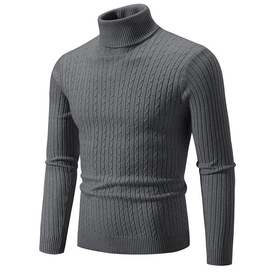 Herren Rollkragenpullover mit strukturiertem Kabelstrickdesign R&B