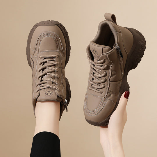 Damen Sportliche Sneakers mit Reißverschluss und dämpfender Sohle R&B