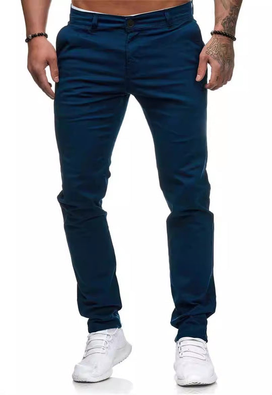Herren Slim-Fit Chinohosen mit elastischem Bund und praktischen Taschen R&B