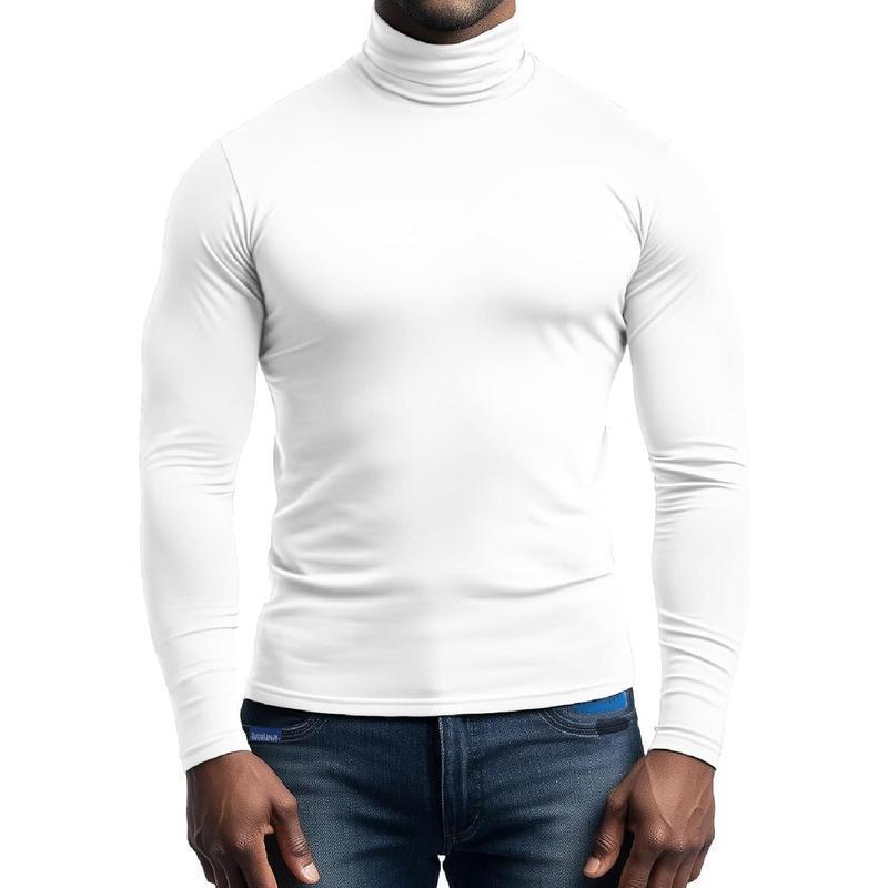 Herren atmungsaktives Rollkragen-T-Shirt aus weichem Jersey R&B