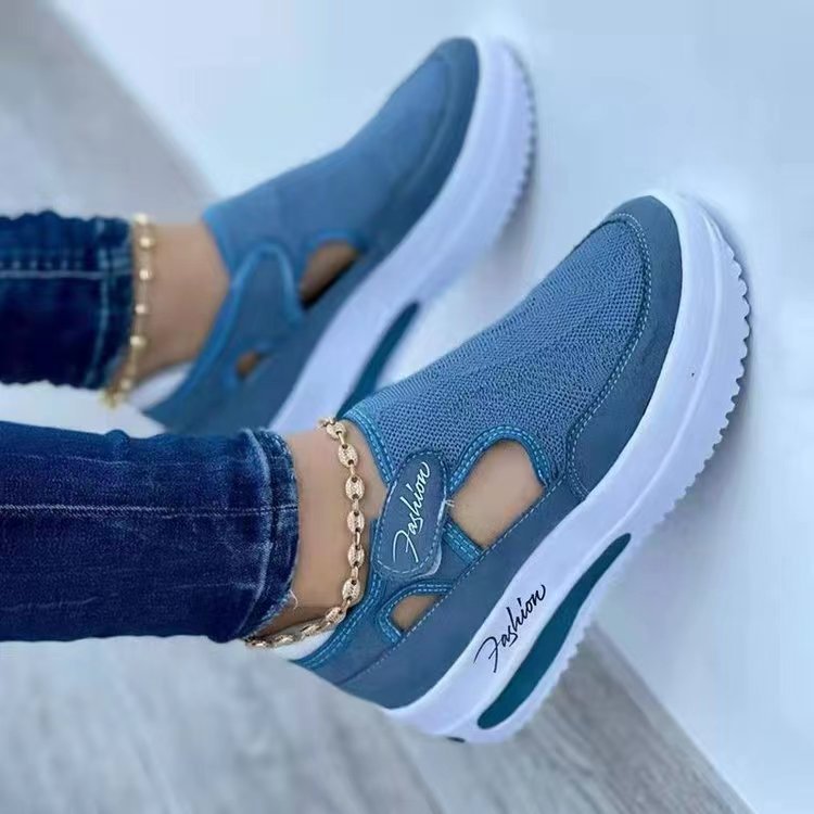 Damen Sneaker mit atmungsaktiver Netzstruktur und modischer Sohle R&B