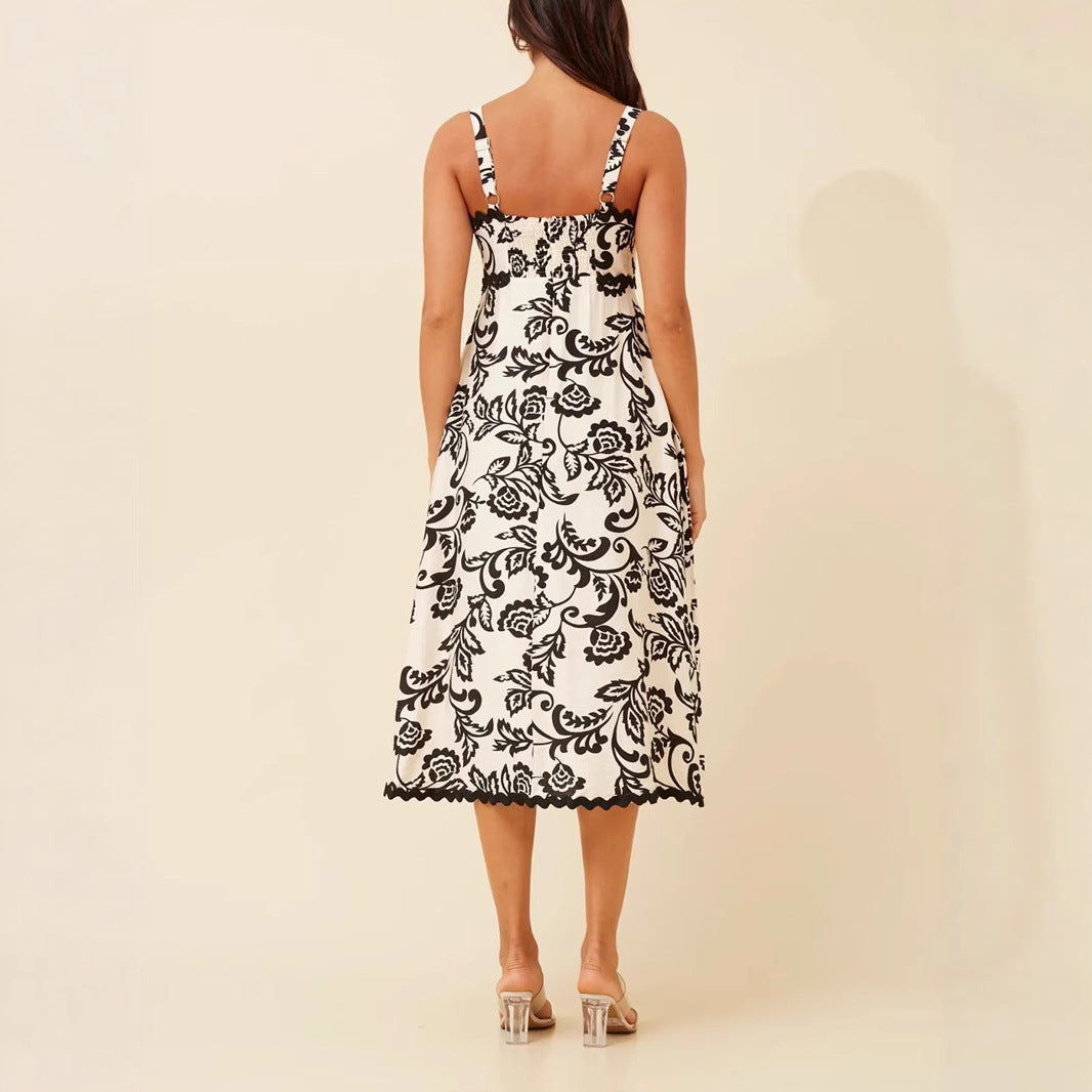 Damen Maxikleid mit floralem Design und praktischen Taschen R&B