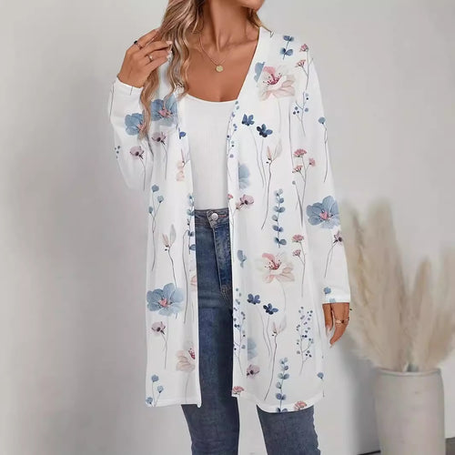 Damen Blütenmotiv Cardigan mit weitem Schnitt R&B