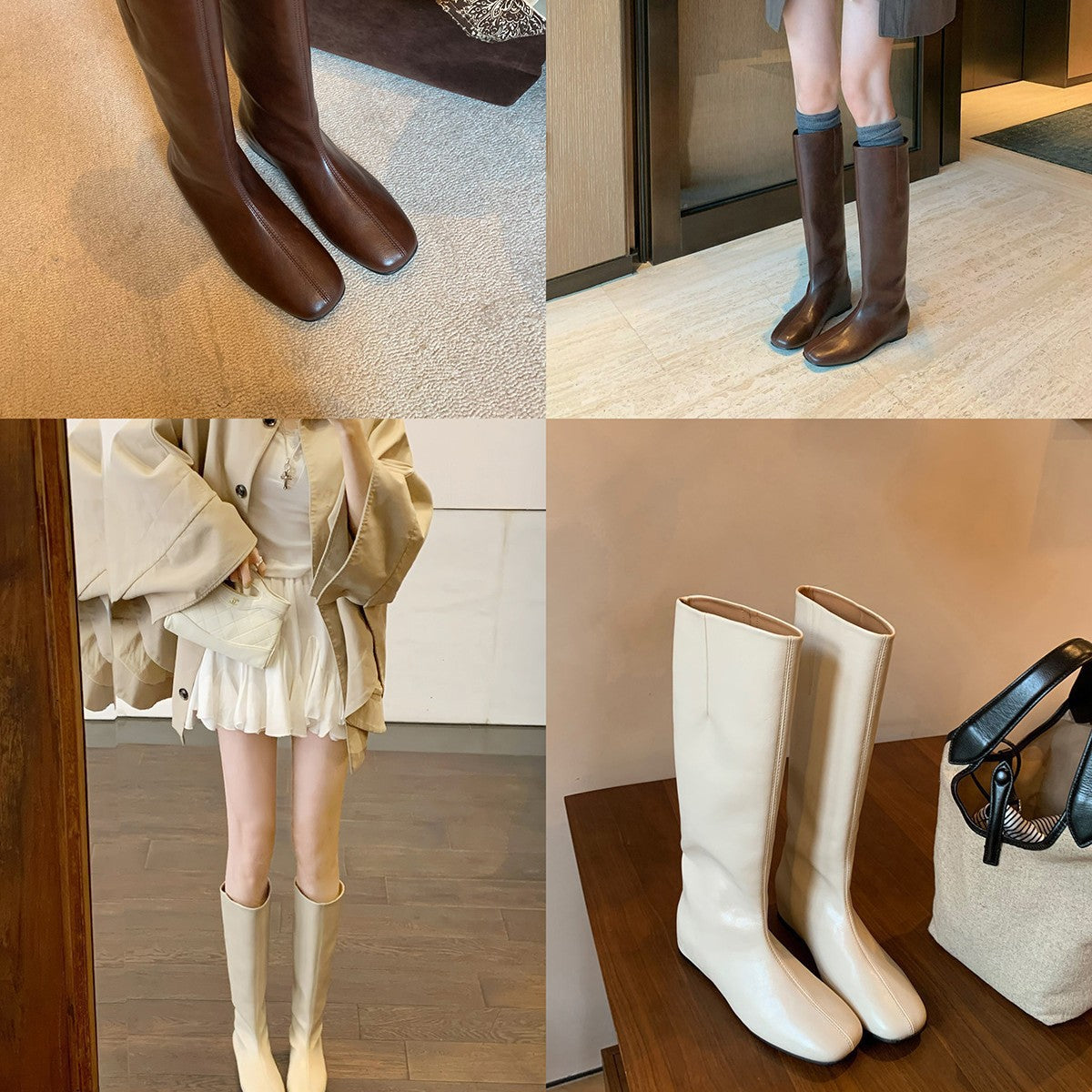 Damen Elegante Overknee-Stiefel aus hochwertigem Leder R&B