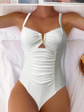 Damen Badeanzug mit modischem Cut-Out und elegantem Detail R&B