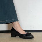 Damen Ballerinas mit dekorativer Schleifenapplikation und elegantem Absatz R&B