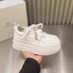 Damen modische Plateau-Sneaker mit verziertem Schnürsystem und komfortabler Dämpfung R&B
