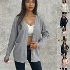 Damen Strickjacke mit Knopfverschluss und praktischen Taschen