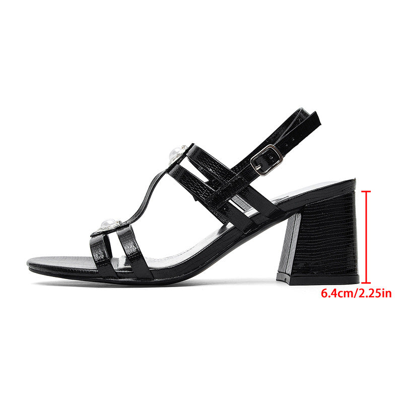 Damen Elegante Sandalen mit Herz-Applikationen und stabilem Blockabsatz R&B