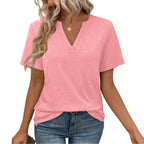 Damen zeitloses V-Ausschnitt T-Shirt mit lässigem Schnitt