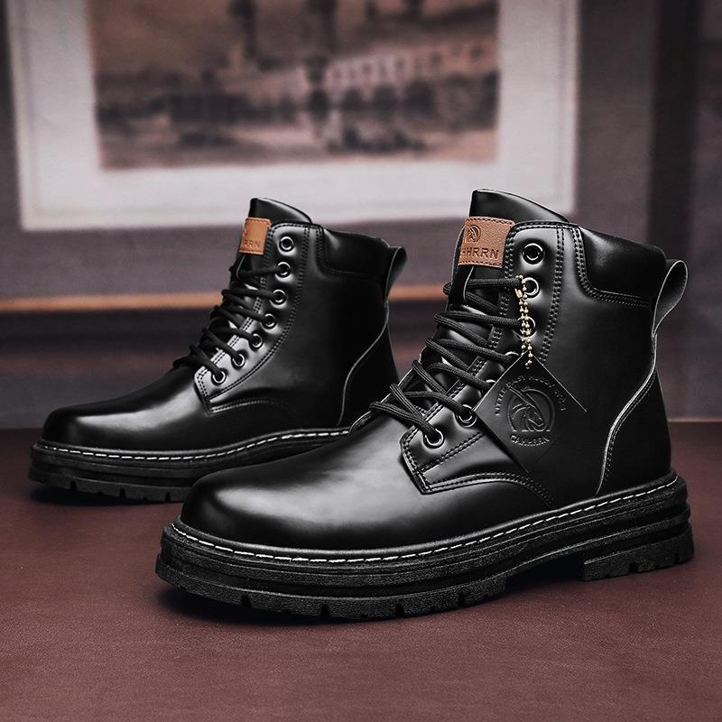 Damen Lederstiefeletten mit robustem Profil und Schnürung R&B