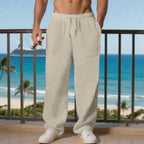 Herren Bequeme Strandhose mit seitlichen Taschen und elastischem Bund R&B