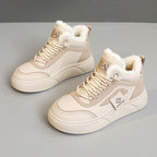 Damen modische High-Top Sneakers mit kuscheligem Innenfutter und rutschfester Sohle R&B