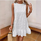 Damen Sommerkleid mit Spitzendetails und Volants R&B