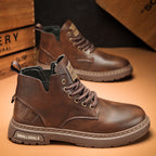 Damen hochwertige Leder Stiefeletten im lässigen Design R&B