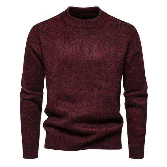 Herren Strickpullover mit hohem Kragen und strukturierter Oberfläche R&B