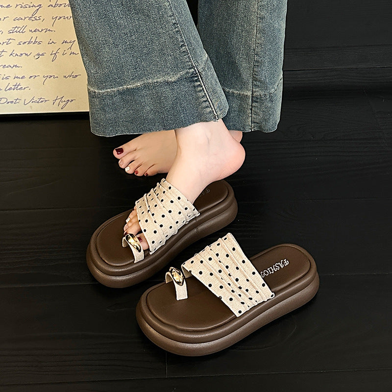 Damen Stylish Zehentrenner-Sandalen mit komfortabler gepolsterter Sohle und dekorativem Riemen R&B