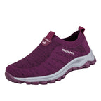 Damen Relaxed Slip-On Sneakers mit atmungsaktivem Strickoberteil und rutschfester Sohle R&B