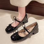 Damen Ballerinas mit modischer Schleifen-Applikation und elegantem Blockabsatz R&B