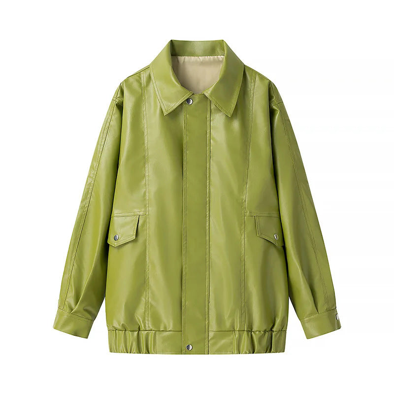 Damen Kunstlederjacke mit praktischen Taschen und modernem Schnitt R&B
