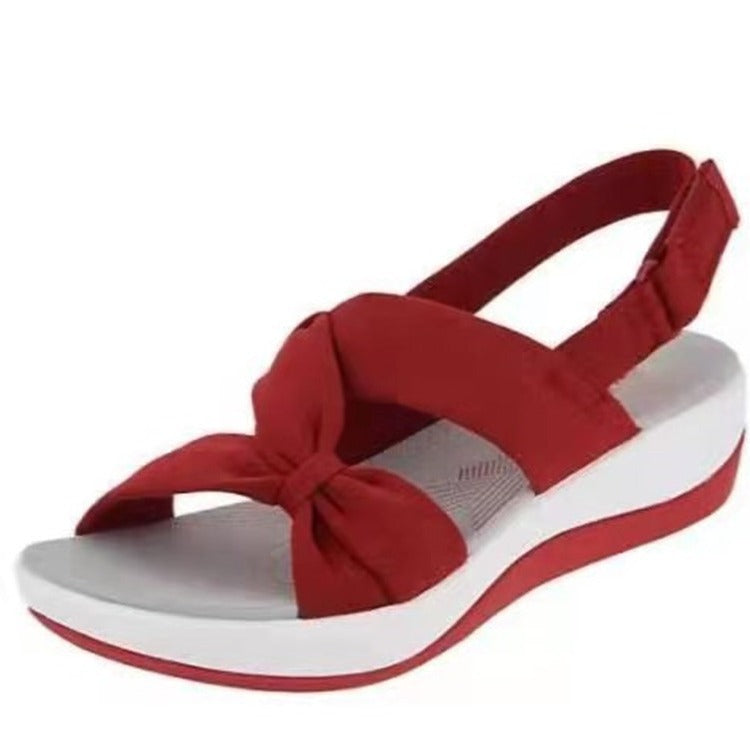 Damen Wedge-Sandalen mit modischem Knoten-Design und ergonomischer Sohle R&B