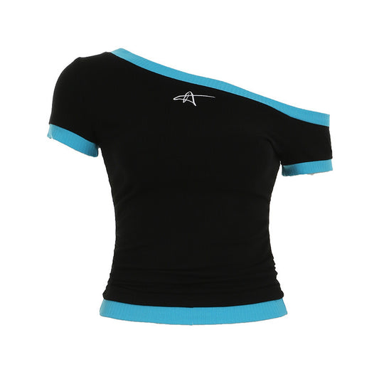 Damen figurbetontes Kurzarmshirt R&B