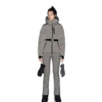 Damen winterliche Funktionsjacke mit hohem Kragen und elastischem Gürtel R&B