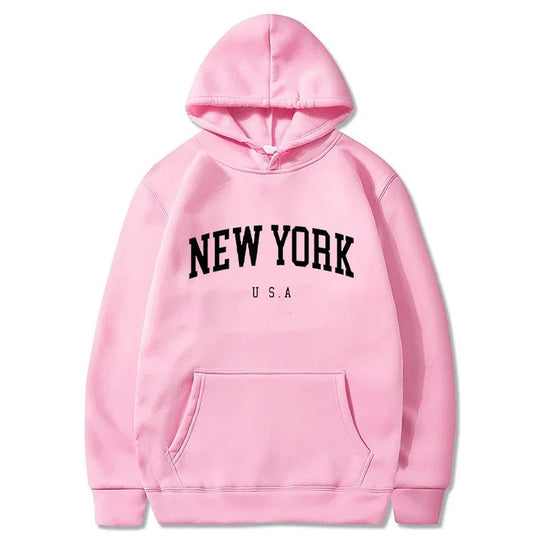 Damen Kapuzenpullover mit modischem New York Print und bequemer Passform R&B