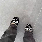 Damen Ballerinas mit klassischem Punktedesign und individuell anpassbarem Riemen R&B