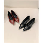 Damen elegante Ballerinas mit spitzem Zehenbereich und schimmerndem Schnallenakzent