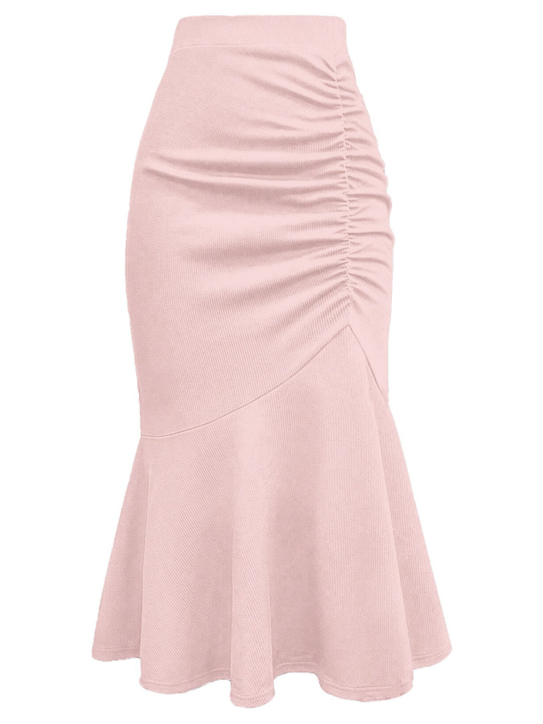 Damen eleganter Midirock mit asymmetrischem Schnitt und Raffung R&B