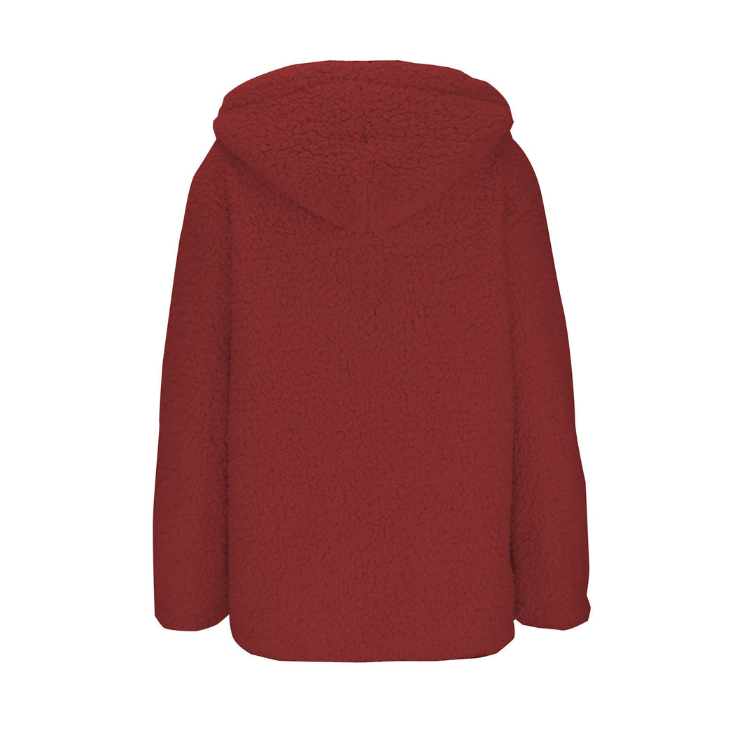 Damen kuschelige Fleecejacke mit Kapuze und praktischen Taschen R&B