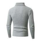 Herren Grobstrickpullover mit Stehkragen und dekorativem Strukturmuster R&B