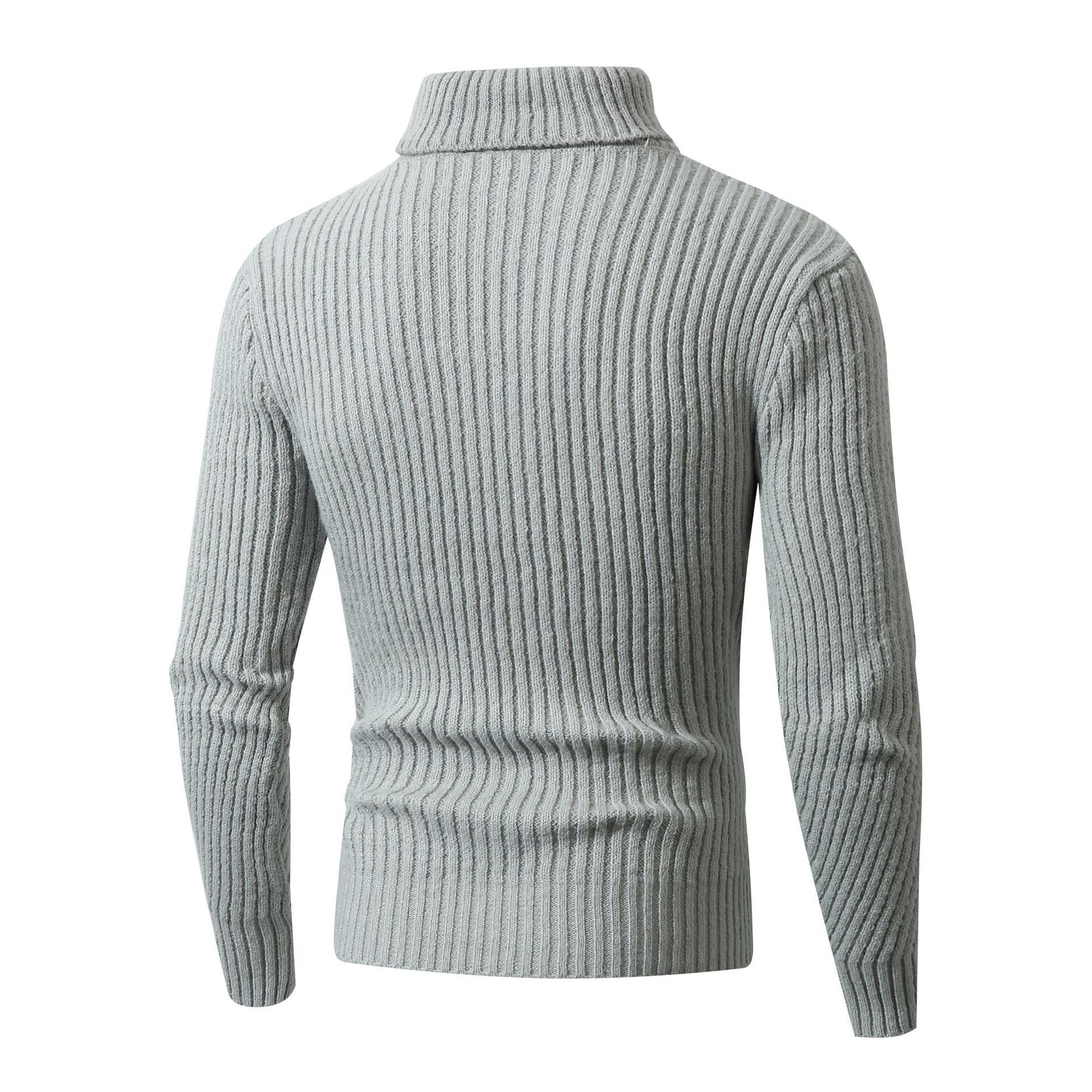 Herren Grobstrickpullover mit Stehkragen und dekorativem Strukturmuster R&B