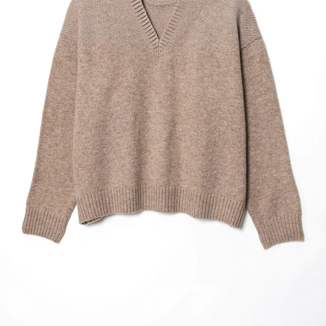 Damen gemütlicher V-Ausschnitt Pullover R&B