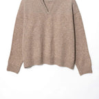 Damen gemütlicher V-Ausschnitt Pullover R&B