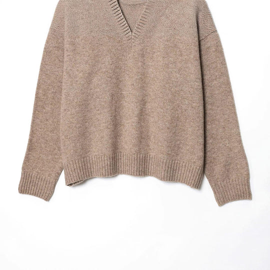Damen gemütlicher V-Ausschnitt Pullover R&B