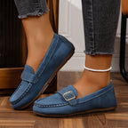 Damen Mokassins mit modischem Schnallen-Design und komfortabler Sohle