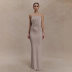 Damen Elegantes Minimalistisches Abendkleid mit Raffungen