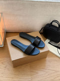 Damen Elegante Schlupfsandalen mit breitem Riemen aus hochwertigem Leder R&B