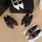 Damen elegante Ballerinas mit modischem Riemchen und spitzem Design R&B