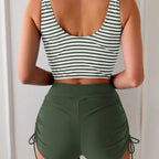 Damen Schwimminerset mit verspieltem Wickeldesign und hoch taillierten Shorts R&B