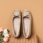 Damen elegante Ballerinas mit schickem Schnallen-Design R&B