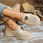 Damen Bequeme Slip-On Clogs mit dekorativem Einarbeitung R&B