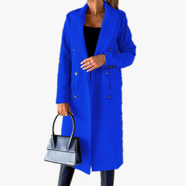Damen Eleganter und zeitloser Trenchcoat mit doppelter Knopfleiste und praktischen Taschen R&B