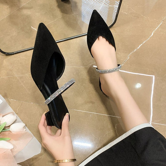 Damen elegante Slingback-Pumps mit funkelndem Riemen R&B