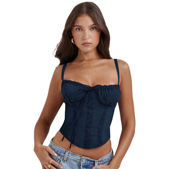 Damen Corsagenoberteil mit Rüschendetails und verstellbaren Trägern R&B