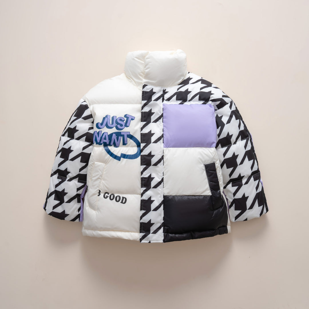 Damen Übergroße Steppjacke mit trendigem Patchwork-Design R&B